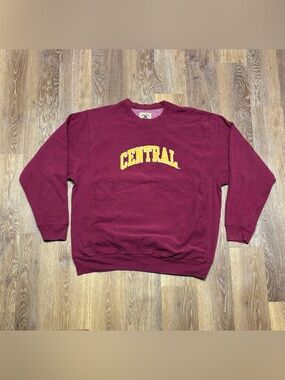 Steve & Barry's Maroon Crewneck with Yellow CENTRAL Logo